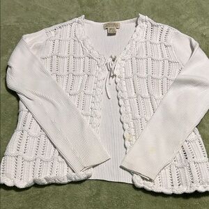 St. John's Bay White Knit Cardigan